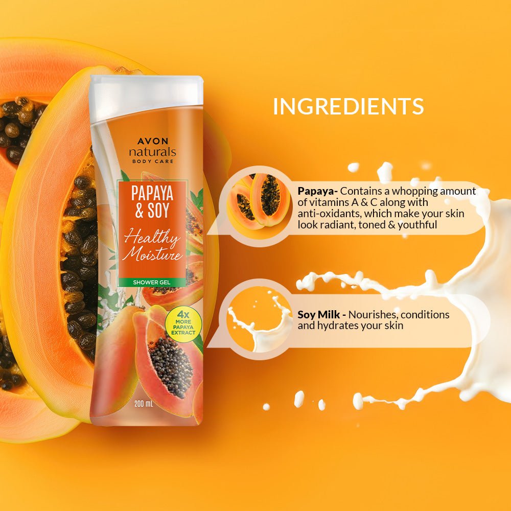 Avon Naturals Papaya & Soy Shower Gel