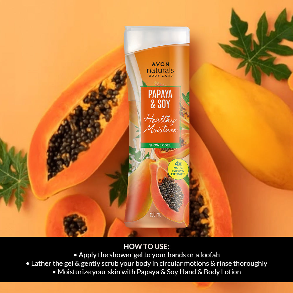 Avon Naturals Papaya & Soy Shower Gel