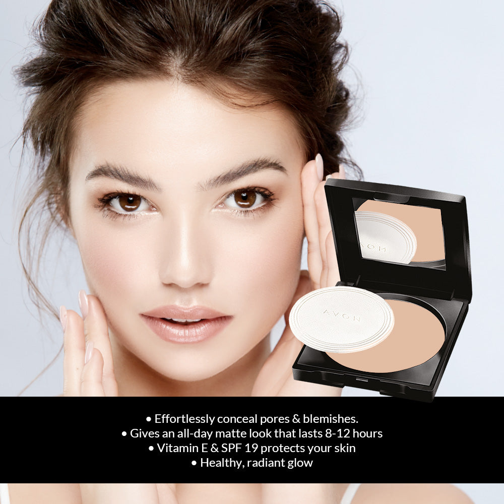 Avon Flawless True Matte Pressed Powder - Natural 10 gm