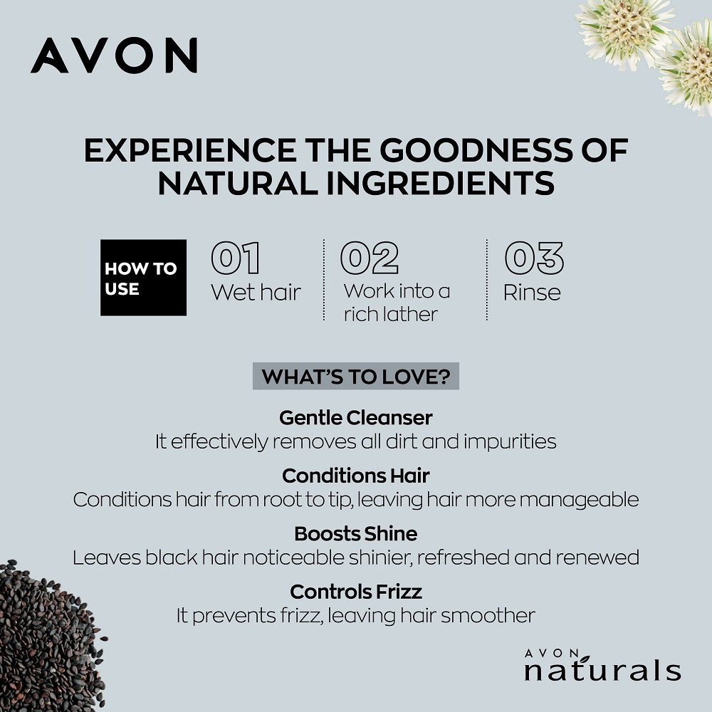 Avon Naturals Black Shine 2-in-1 Shampoo & Conditioner