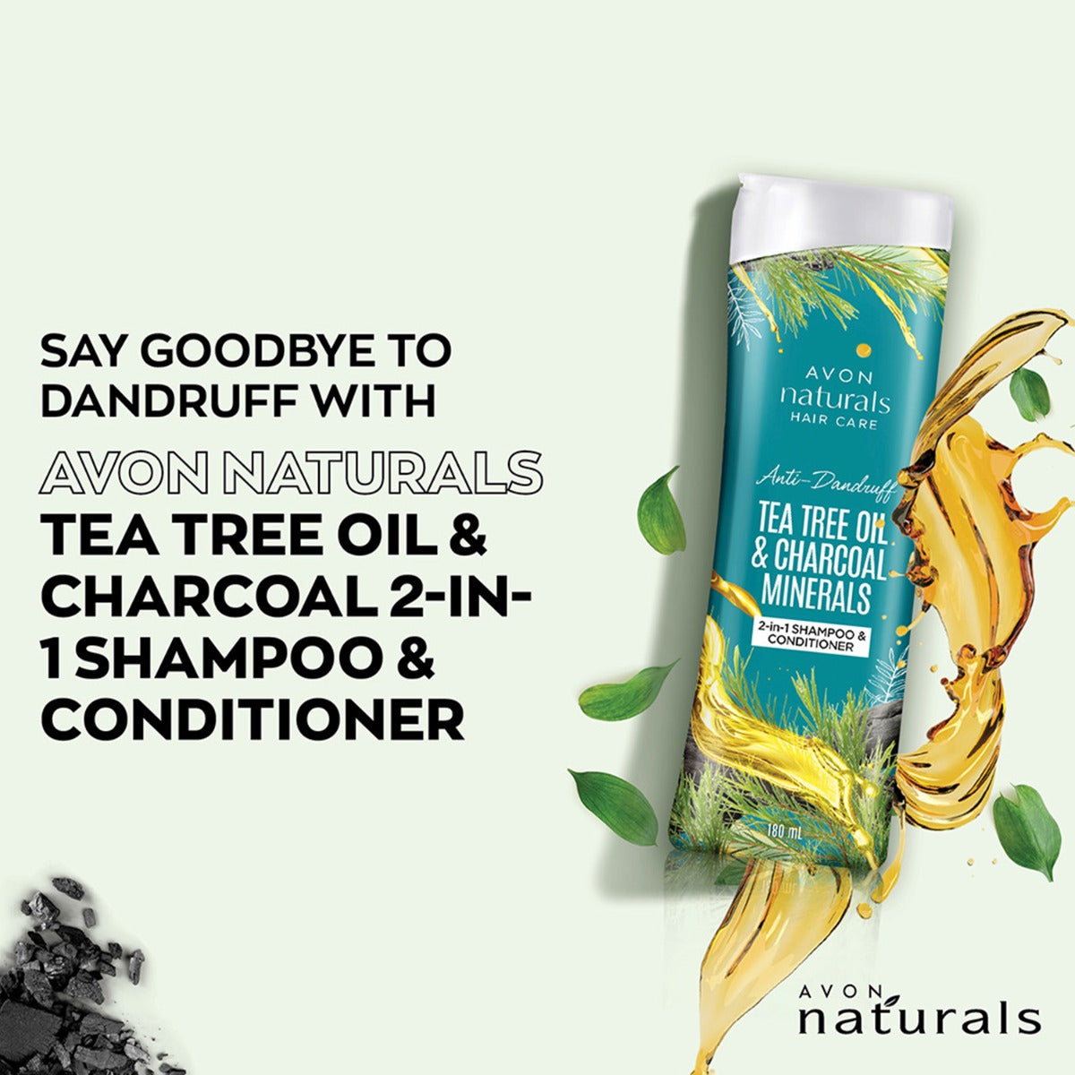 Avon Naturals Tea Tree Oil & Charcoal 2-in-1 Shampoo and Conditioner